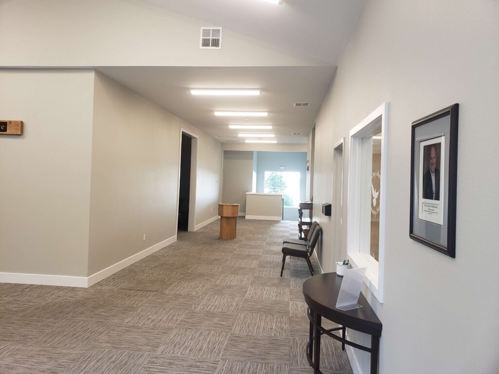 New hallway for Church in Allyn after Commercial Renovation