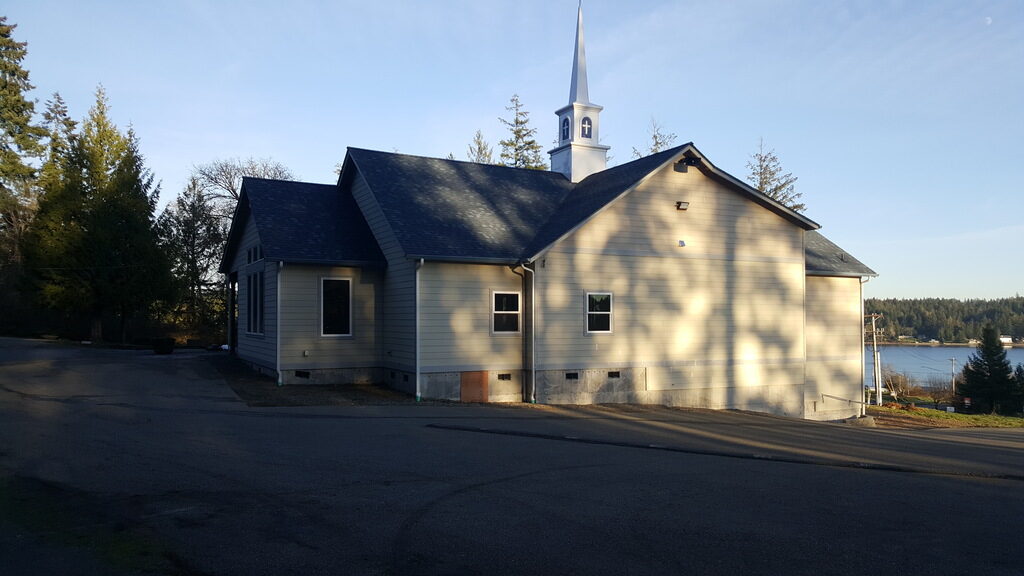 New Church Steeple in Allyn after Commercial Renovation