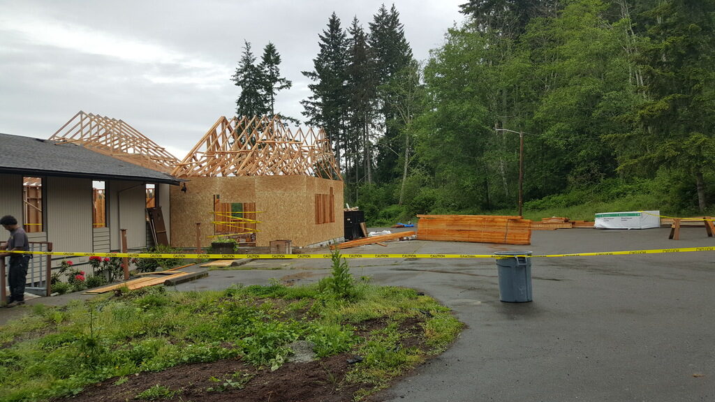 Framing of Church in Allyn during Commercial Renovation