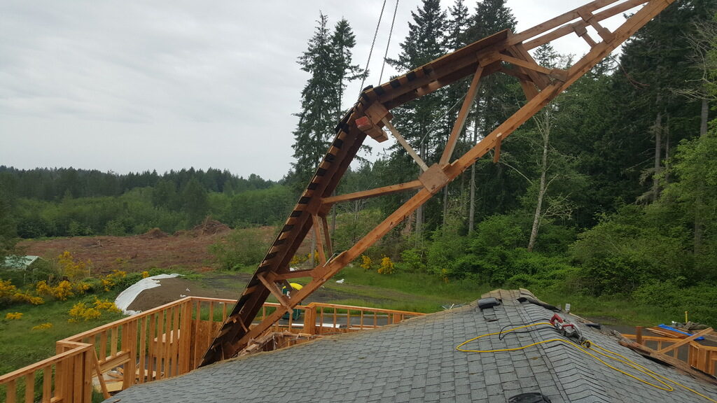 Removal of Roof Truss at Church in Allyn before Commercial Renovation