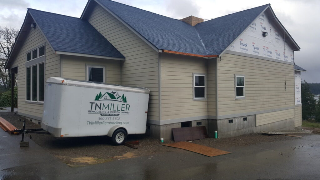 Siding being installed for Church in Allyn during Commercial Renovation