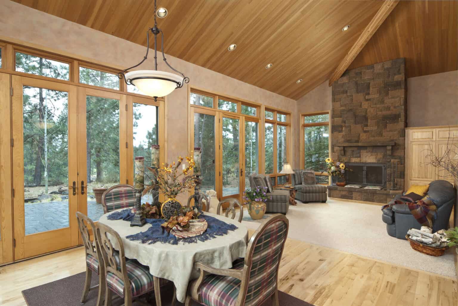modern dining and living room