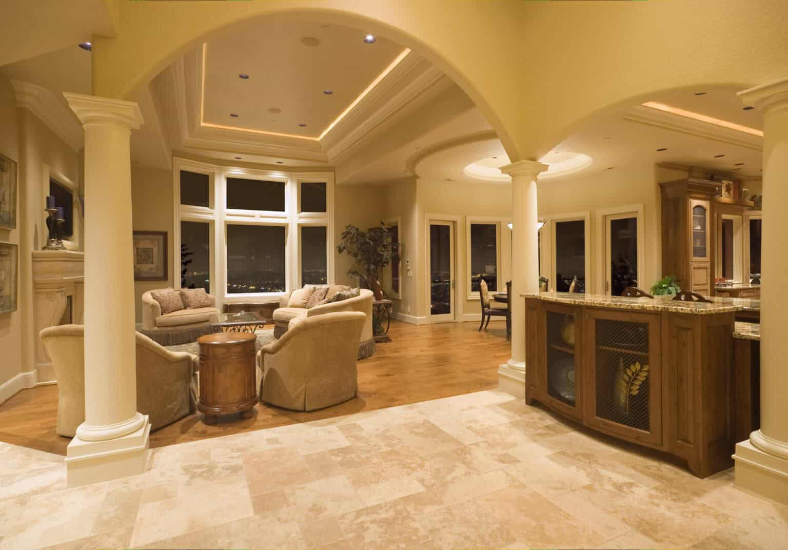 living room in luxury home